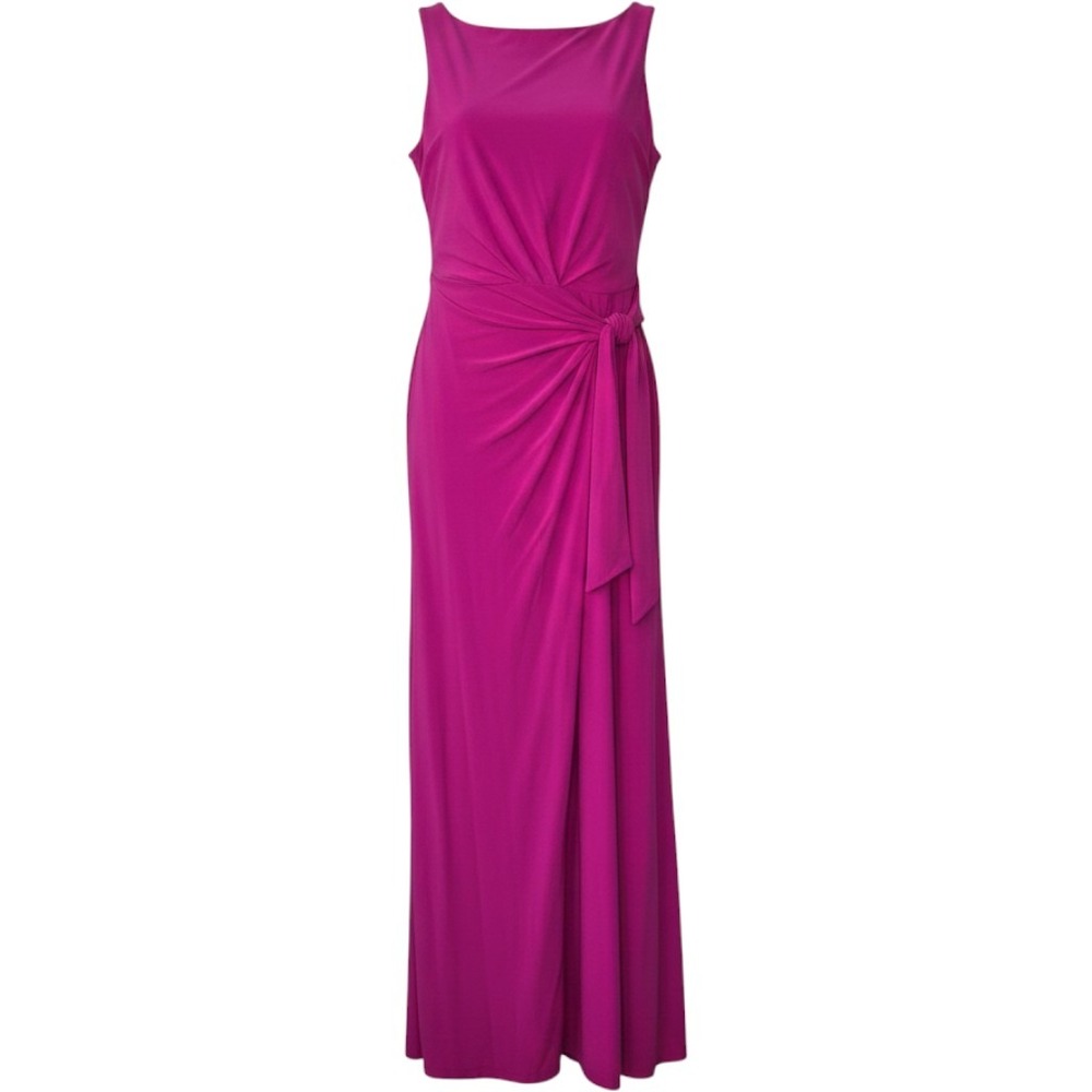 MSK Jumpsuit Women L Pink Sleeveless Faux Wrap Wide Leg Evening Formal Dressy